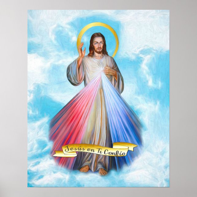 Spanish Jesus Divina Misericordia Cielo Azul Poster (Front)