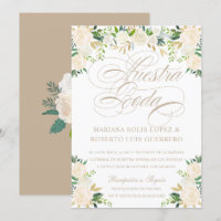 Spanish Language Nuestra Boda flores pintadas