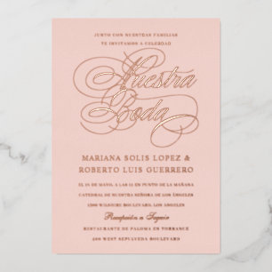Spanish Language Nuestra Boda Rose Gold
