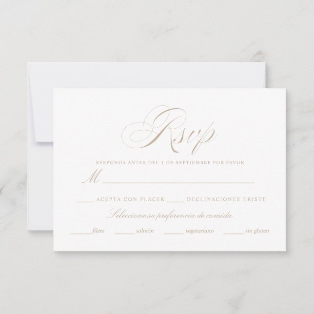 Spanish Language Nuestra Boda Rsvp Card (Front)