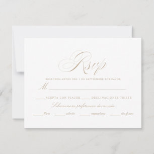 Spanish Language Nuestra Boda RSVP Card