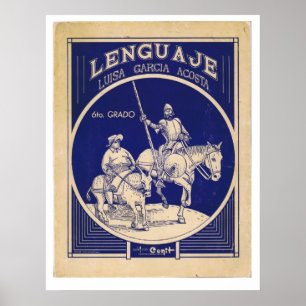 Spanish Language Textbook Don Quixote Sancho Panza Poster