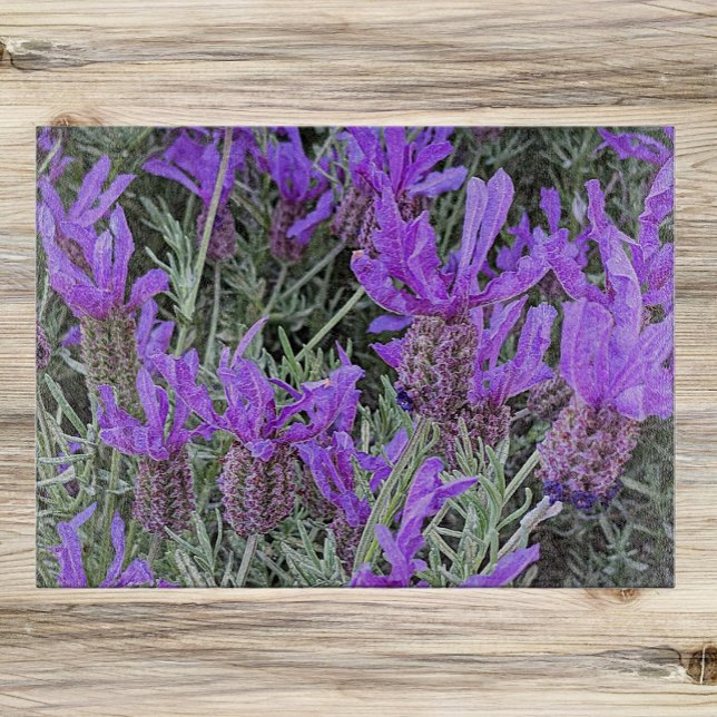 Spanish Lavender Blooms Floral Cutting Board (In Situ)