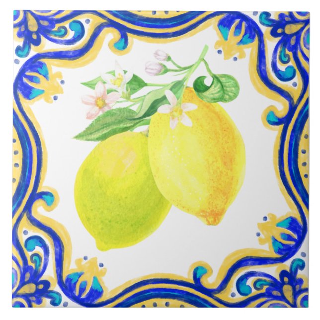 Spanish Lemon  Ceramic Tile (Front)