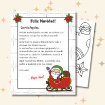Spanish Letter From Santa White Carta a Papá Noel