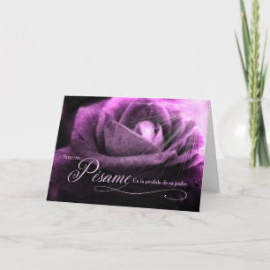 Spanish Loss of a Father Sympathy Purple Rose Card