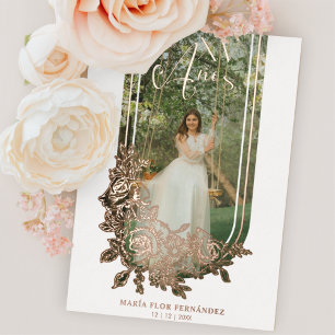 Spanish Luxury Trendy Floral Mis XV Años Photo