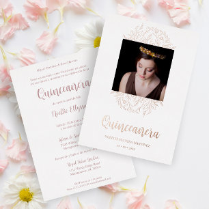 Spanish Luxury Wildflowers Frame Quinceañera Photo