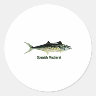 Spanish Mackerel Logo Classic Round Sticker
