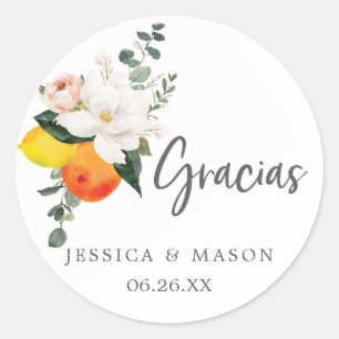 Spanish Magnolia Citrus Favour Stickers