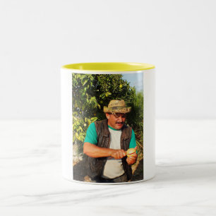 Spanish man with grapefruit Two-Tone coffee mug