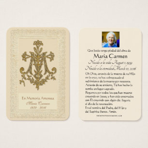 Spanish Mary Catholic Funeral Memorial Holy Card -