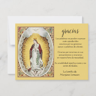 Spanish Mary Guadalupe Thank You Condolence