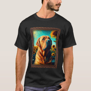 Spanish Mastiff Painting Sunflower Flower Mum Wome T-Shirt