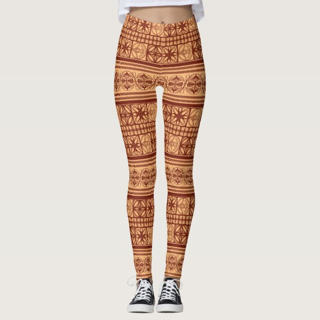 Spanish Mediaeval Pattern  Leggings (Front)