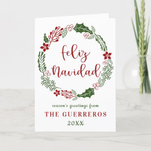 Spanish Merry Christmas, Feliz Navidad, Custom Holiday Card