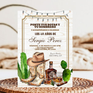 Spanish Mexican Cowboy Adult Man Invitation