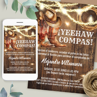 Spanish Mexican Cowboy Cumpleaños Vaquero Invitation