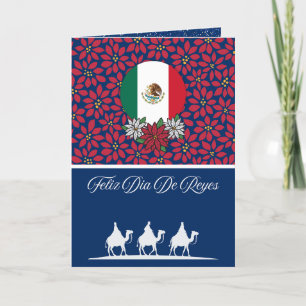 Spanish Mexican Flag Three Kings Day Christmas Holiday Card