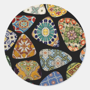 Spanish & Mexican Tile Mosaic Classic Round Sticker