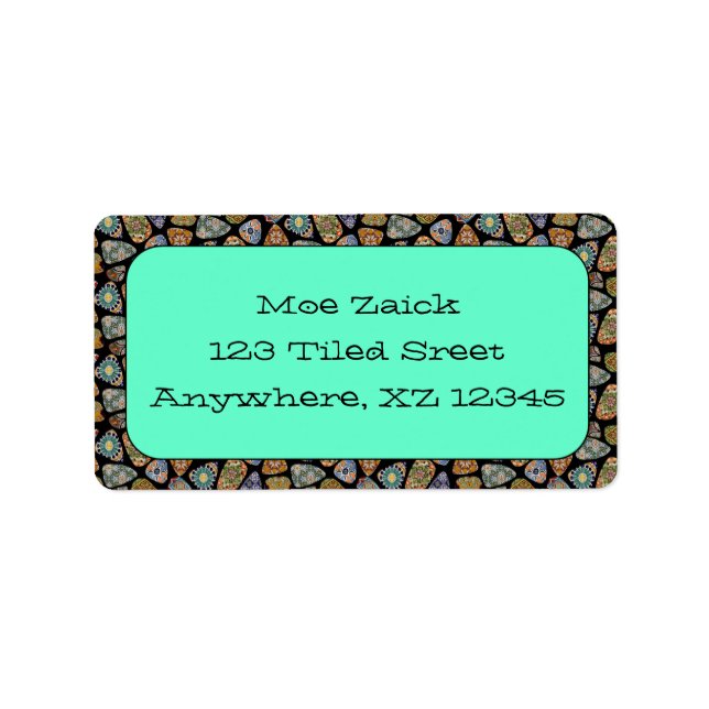 Spanish & Mexican Tile Mosaic Label (Front)