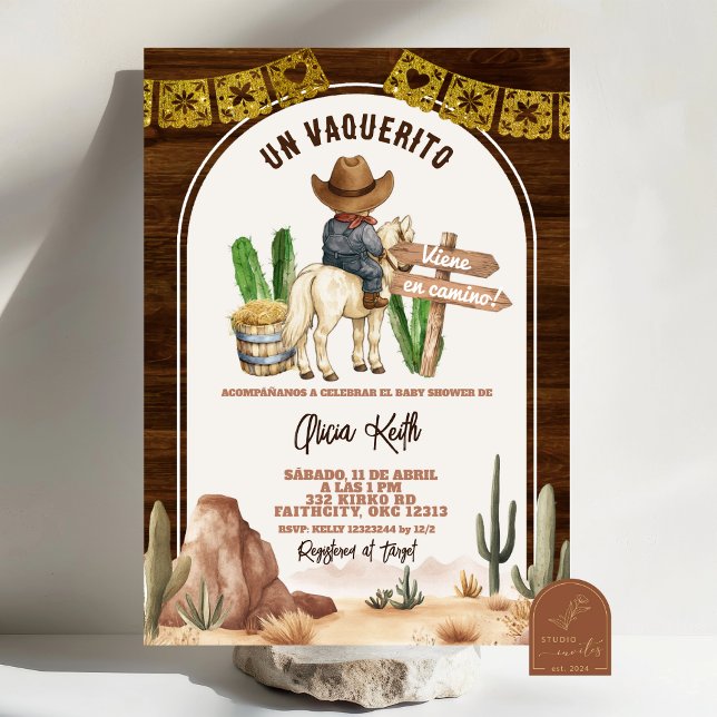 Spanish Mexican Wild West Cowboy Baby Shower Invitation (Creator Uploaded)