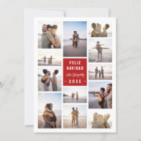 Spanish Minimalist 12 Photo Collage Feliz Navidad
