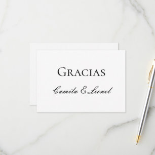 Spanish Minimalistic Wedding Thank you RSVP Card