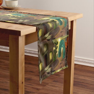 Spanish Mission Southwest Abstract Art Medium Table Runner