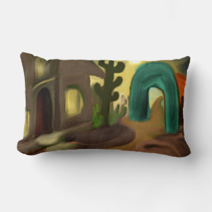 Spanish Mission Southwestern Abstract Art Lumbar Cushion