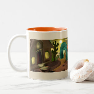 Spanish Mission Southwestern Abstract Art Two-Tone Coffee Mug