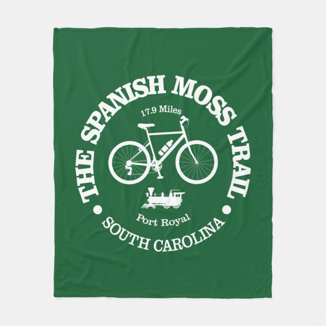 Spanish Moss Trail (cycling) Fleece Blanket (Front)