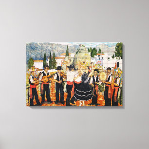 Spanish Musicians Mural Canvas Print