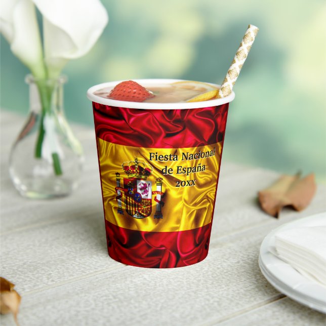 Spanish National Day, Spain Hispanic Day, Paper Cups (Insitu)
