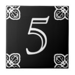Spanish Number Tile<br><div class="desc">Spanish  Number Tile - white on black</div>