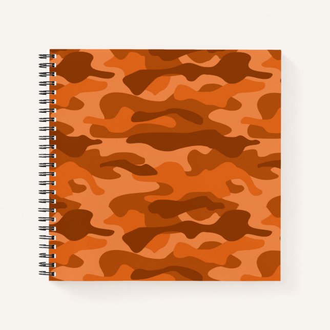 Spanish Orange Monocolor Camo Notebook (Front)