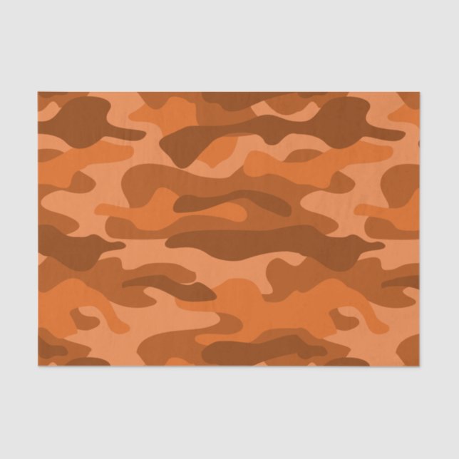 Spanish Orange Monocolor Camo Tissue Paper (Front)