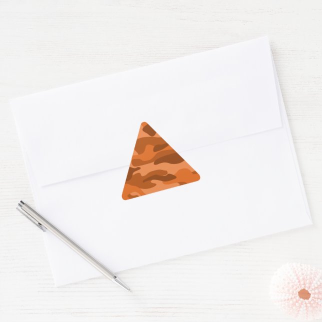 Spanish Orange Monocolor Camo Triangle Sticker (Envelope)