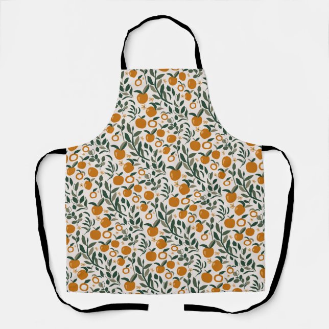 Spanish Orchard - pattern of oranges and leaves Apron (Front)