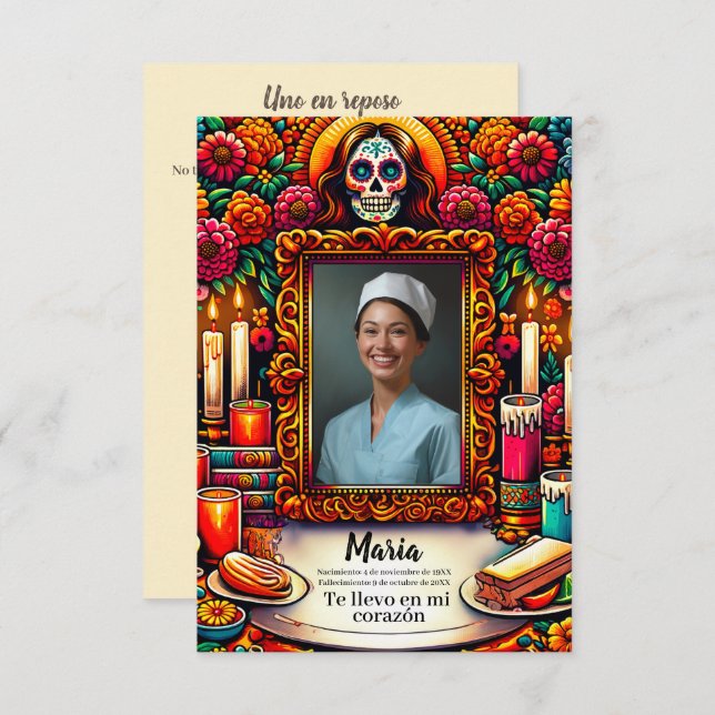 Spanish Our Lady of Guadalupe Prayer skull (Front/Back)