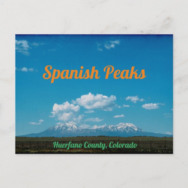 Spanish Peaks, Colorado Postcard (Front)