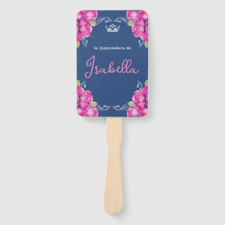 SPANISH PINK & BLUE QUINCEAÑERA | HAND FAN