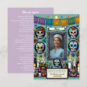 Spanish Prayer Card dia de los muertos