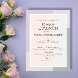 Spanish Primera Comunion Cute First Communion Invitation