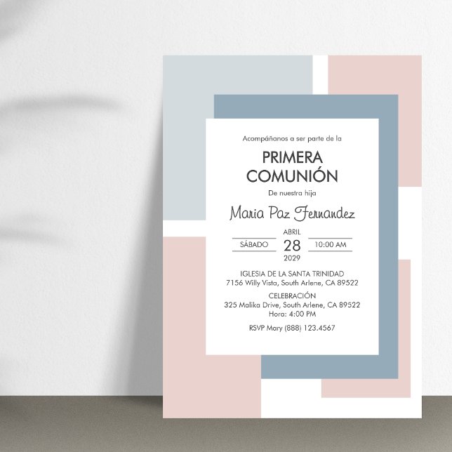 Spanish Primera Comunion Elegant First Communion Invitation (Creator Uploaded)