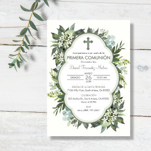 Spanish Primera Comunion Girl Boy First Communion Invitation
