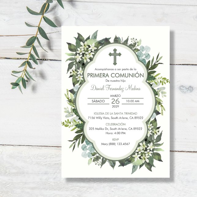 Spanish Primera Comunion Girl Boy First Communion Invitation (Creator Uploaded)