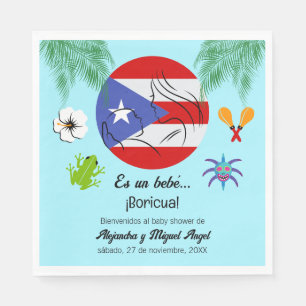 Spanish Puerto Rican Boricua Boy Baby Shower Napkin