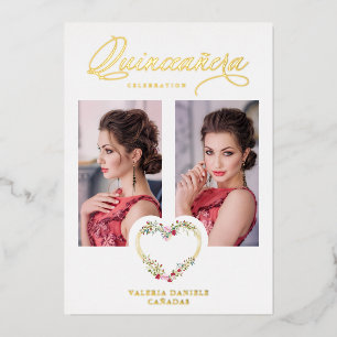 Spanish Quinceañera Romantic Red Pink Shades Heart