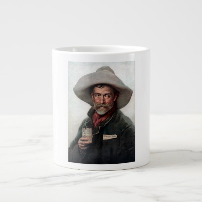 Spanish Ranchero Cowboy in Old West Saloon Large Coffee Mug (Front)